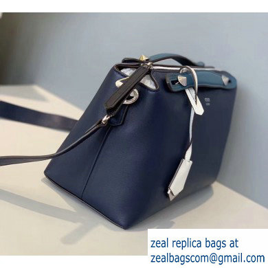 Fendi Leather By The Way Medium Boston Bag Dark Blue