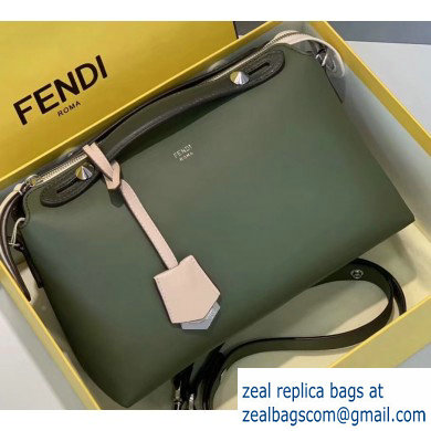 Fendi Leather By The Way Medium Boston Bag Dark Green