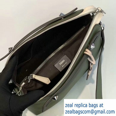 Fendi Leather By The Way Medium Boston Bag Dark Green