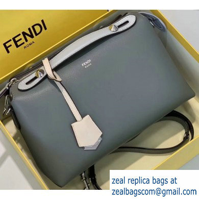 Fendi Leather By The Way Medium Boston Bag Gray