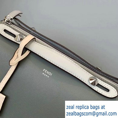 Fendi Leather By The Way Medium Boston Bag Gray