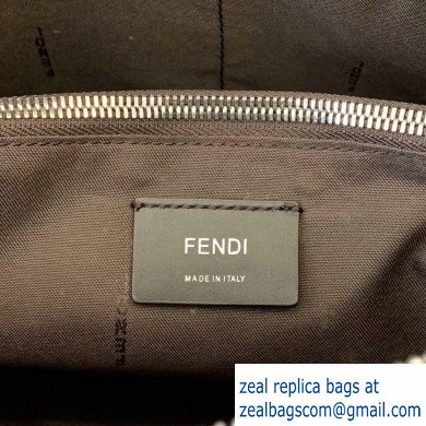 Fendi Leather By The Way Medium Boston Bag Gray