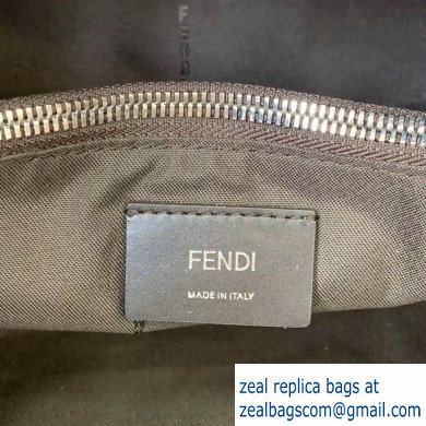 Fendi Leather By The Way Medium Boston Bag Pale Gray/Burgundy/Orange
