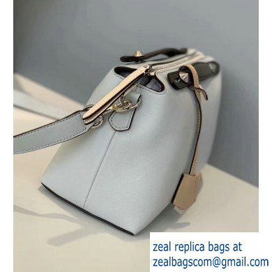 Fendi Leather By The Way Medium Boston Bag Pale Gray/Coffee/Apricot