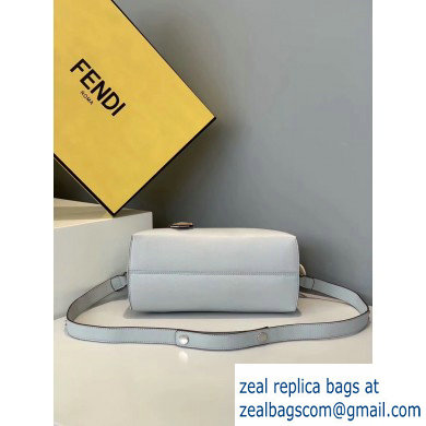 Fendi Leather By The Way Medium Boston Bag Pale Gray/Coffee/Apricot