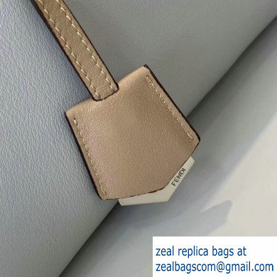 Fendi Leather By The Way Medium Boston Bag Pale Gray/Coffee/Apricot