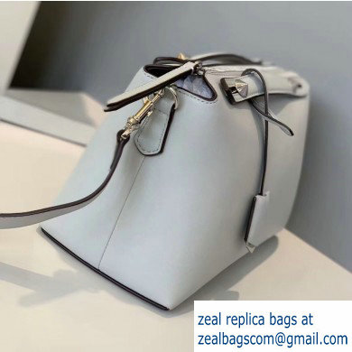 Fendi Leather By The Way Medium Boston Bag Pale Gray