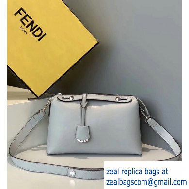 Fendi Leather By The Way Medium Boston Bag Pale Gray