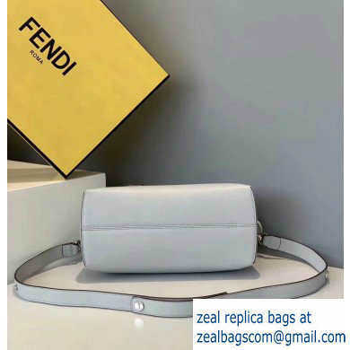 Fendi Leather By The Way Medium Boston Bag Pale Gray