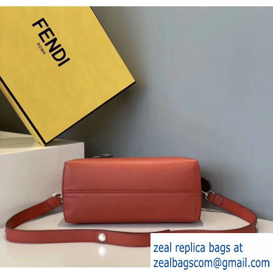 Fendi Leather By The Way Medium Boston Bag Red/Creamy/Sky Blue
