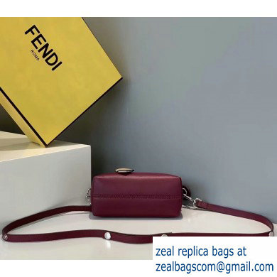 Fendi Leather By The Way Mini Boston Bag Burgundy