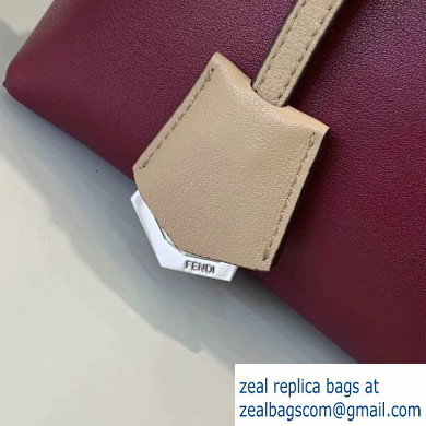 Fendi Leather By The Way Mini Boston Bag Burgundy