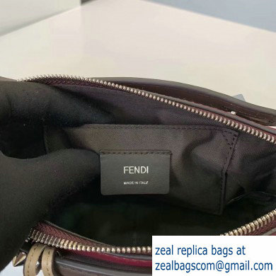 Fendi Leather By The Way Mini Boston Bag Burgundy