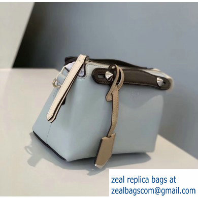 Fendi Leather By The Way Mini Boston Bag Pale Blue/Coffee/Apricot
