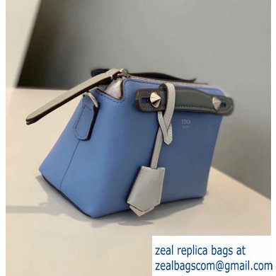 Fendi Leather By The Way Mini Boston Bag Sky Blue