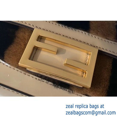 Fendi Pequin-striped Sheepskin and Patent Leather Mini Baguette Bag Beige 2019 - Click Image to Close
