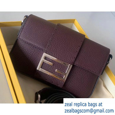 Fendi Roma Amor Leather Mini Baguette Belt Bag Burgundy 2019