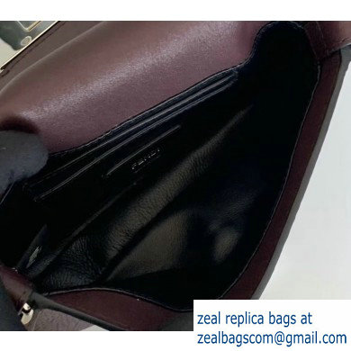 Fendi Roma Amor Leather Mini Baguette Belt Bag Burgundy 2019