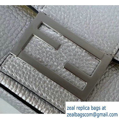 Fendi Roma Amor Leather Mini Baguette Belt Bag Silver 2019
