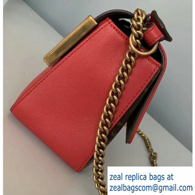 Fendi Stamp Glazed Fabric Medium Double F Bag Red