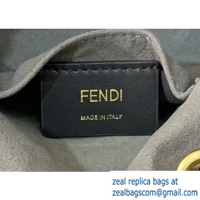 Fendi Stamp Glazed Fabric Mini Double F Bag Light Brown