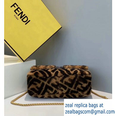 Fendi Stamp Sheepskin Medium Double F Bag Black/Brown