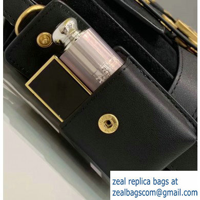 Fendi Suede Medium Baguette Bag Black with Cage 2019