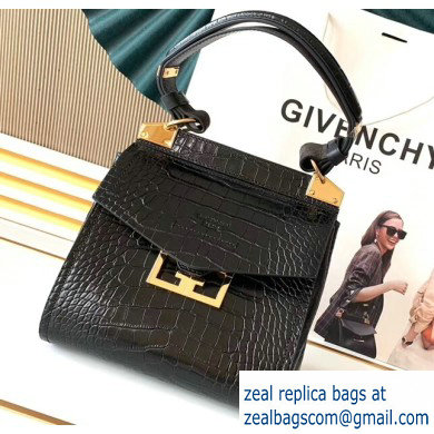 Givenchy Mystic Bag In Crocodile-effect Leather Black 2019 - Click Image to Close