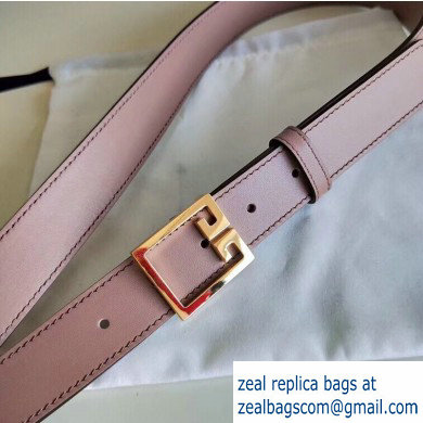 Givenchy Width 3cm Leather Belt Nude Pink with Double G Buckle