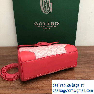 Goyard Wooden Handle Saigon Mini Tote Bag with Shoulder Strap Cherry Pink