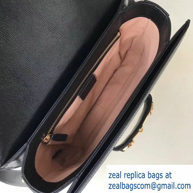 Gucci 1955 Horsebit Shoulder Bag 602204 GG Supreme Canvas Black 2019