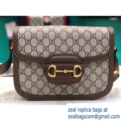 Gucci 1955 Horsebit Shoulder Bag 602204 GG Supreme Canvas Coffee 2019 - Click Image to Close