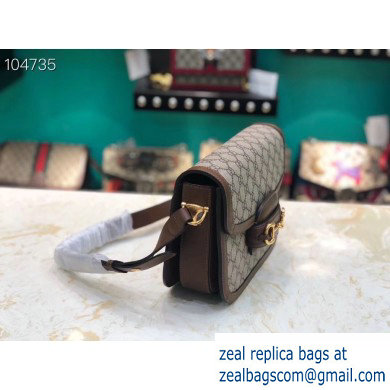 Gucci 1955 Horsebit Shoulder Bag 602204 GG Supreme Canvas Coffee 2019 - Click Image to Close