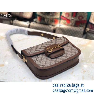 Gucci 1955 Horsebit Shoulder Bag 602204 GG Supreme Canvas Coffee 2019 - Click Image to Close