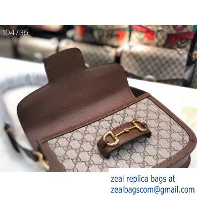 Gucci 1955 Horsebit Shoulder Bag 602204 GG Supreme Canvas Coffee 2019 - Click Image to Close