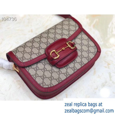 Gucci 1955 Horsebit Shoulder Bag 602204 GG Supreme Canvas Red 2019 - Click Image to Close