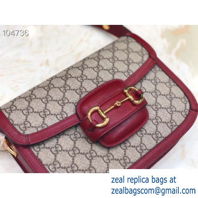 Gucci 1955 Horsebit Shoulder Bag 602204 GG Supreme Canvas Red 2019 - Click Image to Close