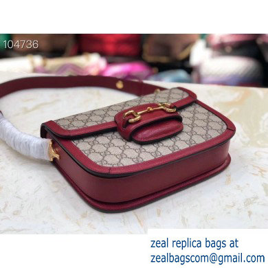 Gucci 1955 Horsebit Shoulder Bag 602204 GG Supreme Canvas Red 2019 - Click Image to Close