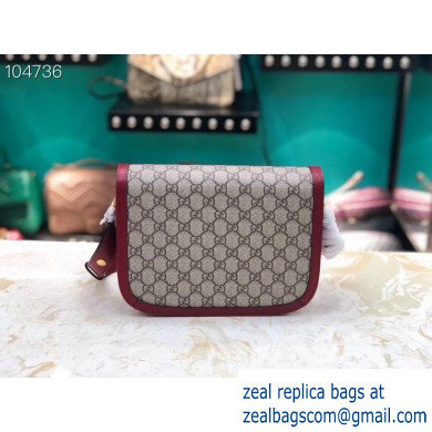 Gucci 1955 Horsebit Shoulder Bag 602204 GG Supreme Canvas Red 2019 - Click Image to Close