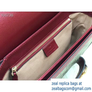 Gucci 1955 Horsebit Shoulder Bag 602204 GG Supreme Canvas Red 2019