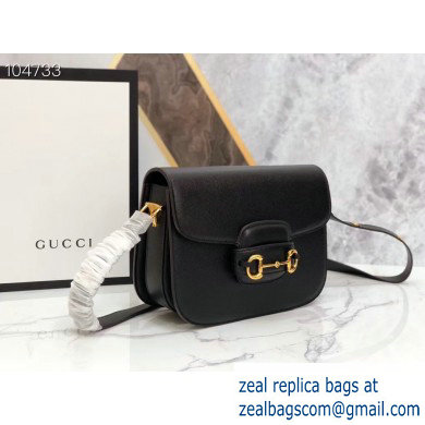 Gucci 1955 Horsebit Shoulder Bag 602204 Leather Black 2019 - Click Image to Close