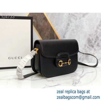 Gucci 1955 Horsebit Shoulder Bag 602204 Leather Black 2019