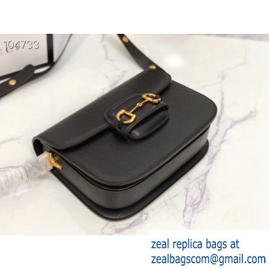 Gucci 1955 Horsebit Shoulder Bag 602204 Leather Black 2019 - Click Image to Close