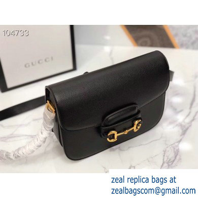 Gucci 1955 Horsebit Shoulder Bag 602204 Leather Black 2019 - Click Image to Close