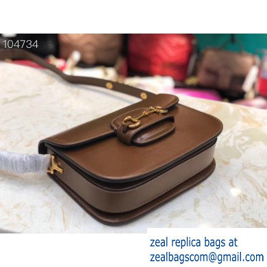 Gucci 1955 Horsebit Shoulder Bag 602204 Leather Coffee 2019 - Click Image to Close