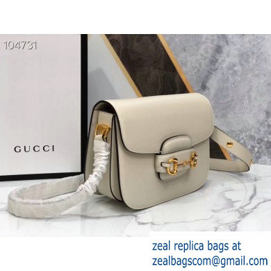 Gucci 1955 Horsebit Shoulder Bag 602204 Leather White 2019