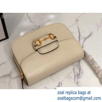 Gucci 1955 Horsebit Shoulder Bag 602204 Leather White 2019