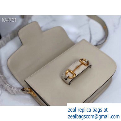 Gucci 1955 Horsebit Shoulder Bag 602204 Leather White 2019