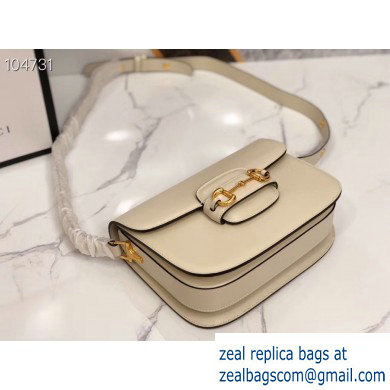 Gucci 1955 Horsebit Shoulder Bag 602204 Leather White 2019 - Click Image to Close