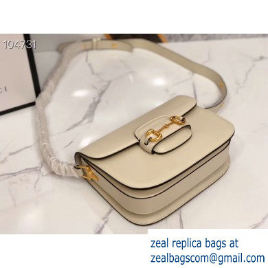 Gucci 1955 Horsebit Shoulder Bag 602204 Leather White 2019